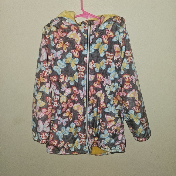 Penelope Mack Butterfly Print Raincoat with Yellow Interior - Picture 9 of 10